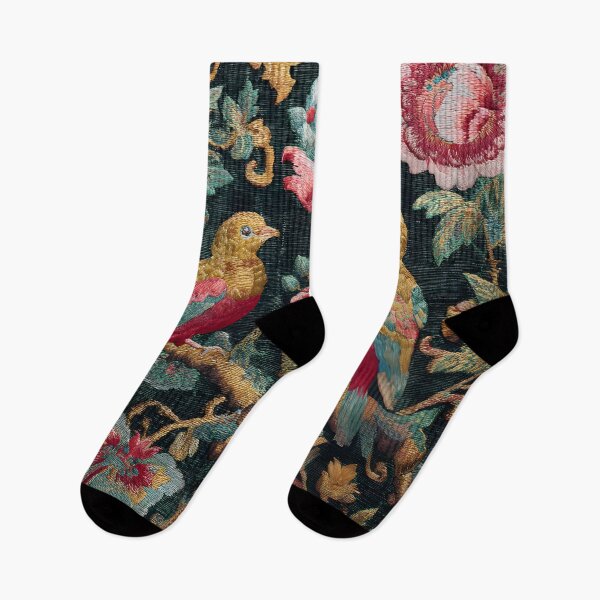 Item preview, Vintage Chinese Silk Birds Peonies Antique Oriental Textile Pattern designed and sold by GrinGalore.