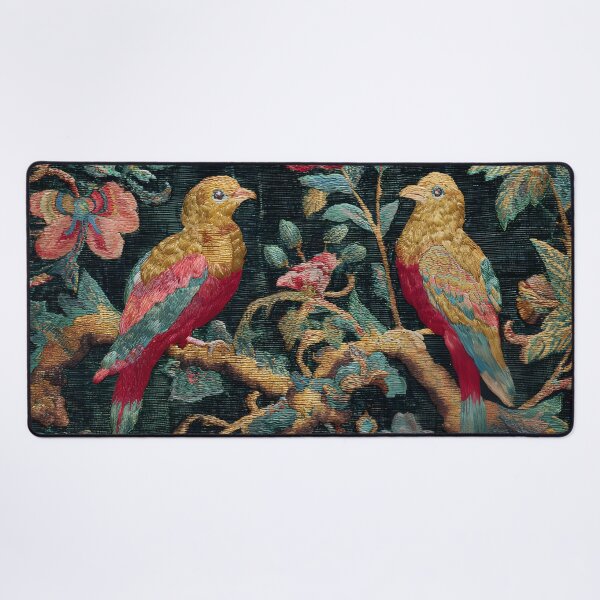 Item preview, Vintage Chinese Silk Birds Peonies Antique Oriental Textile Pattern designed and sold by GrinGalore.