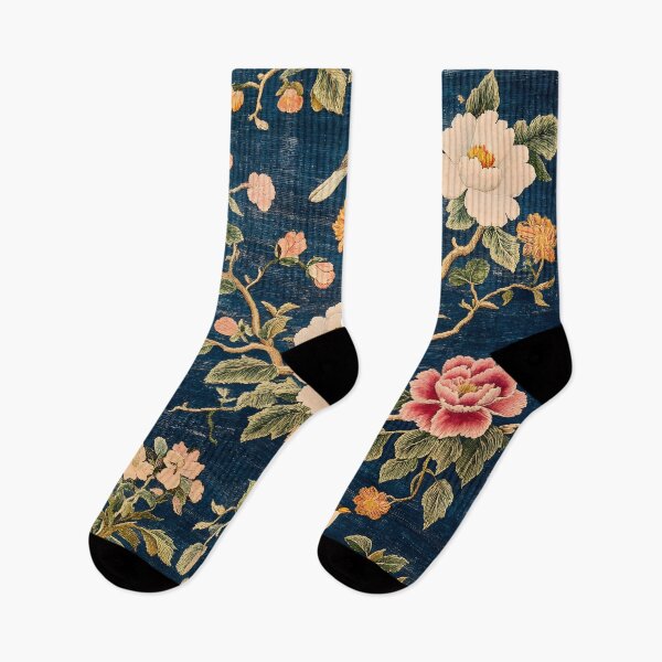 Item preview, Antique Chinese Luxury Silk Floral Peony Blue Birds Carpet designed and sold by GrinGalore.