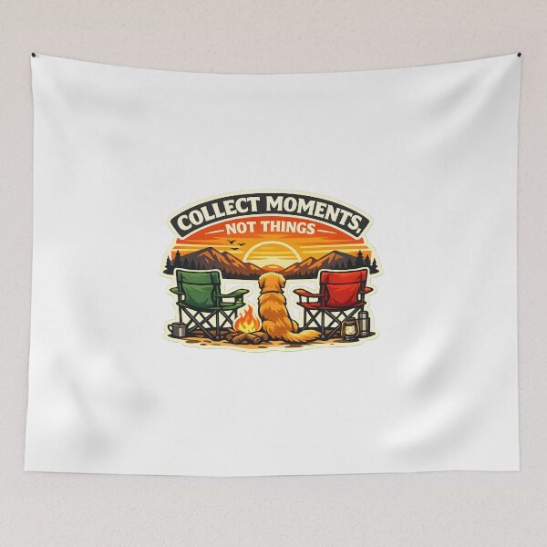 Item preview, Collect Moments Not Things – Golden Retriever Camping Outdoor Adventure Dog Lover designed and sold by Sahil Randhawa.