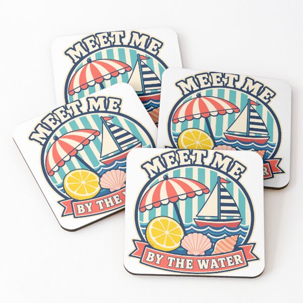 Item preview, Meet Me By The Water Retro Beach Badge designed and sold by Lobory.