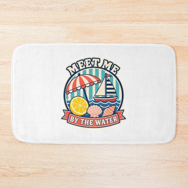 Item preview, Meet Me By The Water Retro Beach Badge designed and sold by Lobory.