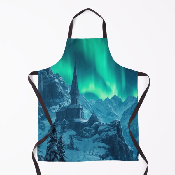 Item preview, Snow-Covered Mountain Fortress Under Aurora designed and sold by StudioForge.