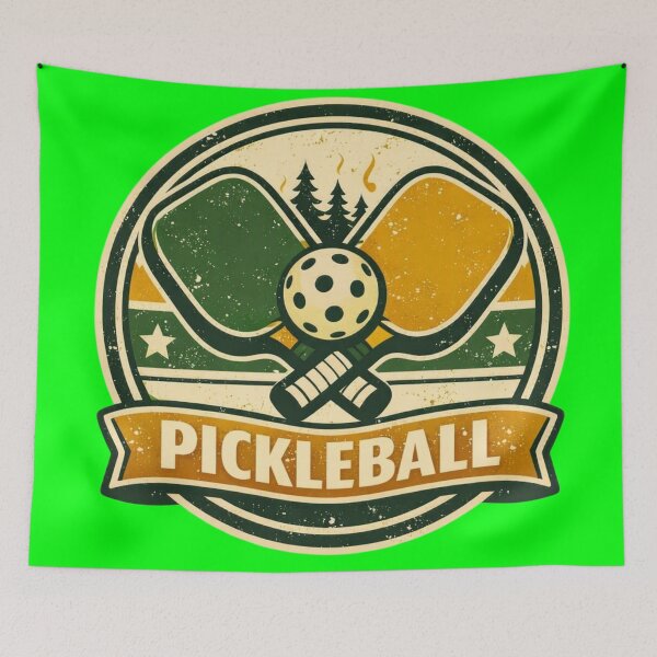 Item preview, Pickleball Heritage Emblem – Classic Retro Athletic Badge designed and sold by Timeless Junction.