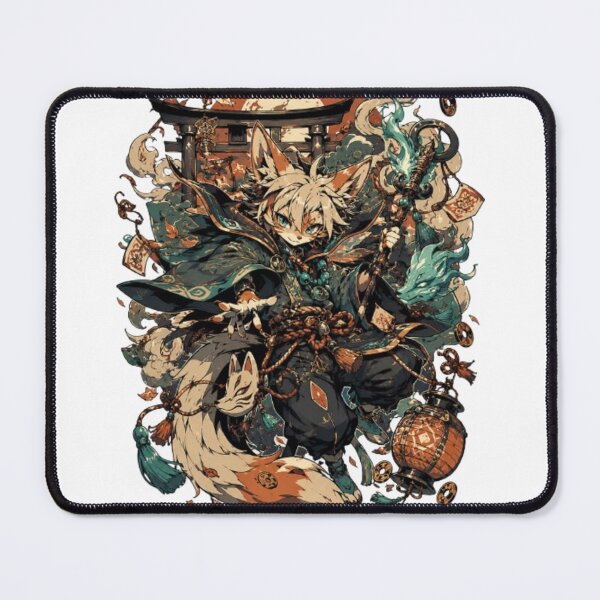 Item preview, Mystic Kitsune Spirit Guardian – Japanese Fantasy Fox Yokai Vintage T-Shirt designed and sold by D.Shop.
