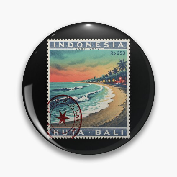 Item preview, Kuta Bali Long Beach Surf Coast Stamp Sticker designed and sold by stickercuffs.