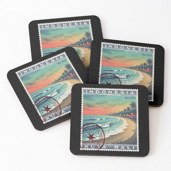 Item preview, Kuta Bali Long Beach Surf Coast Stamp Sticker designed and sold by stickercuffs.