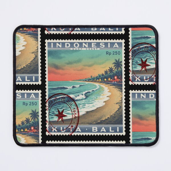 Item preview, Kuta Bali Long Beach Surf Coast Stamp Sticker designed and sold by stickercuffs.