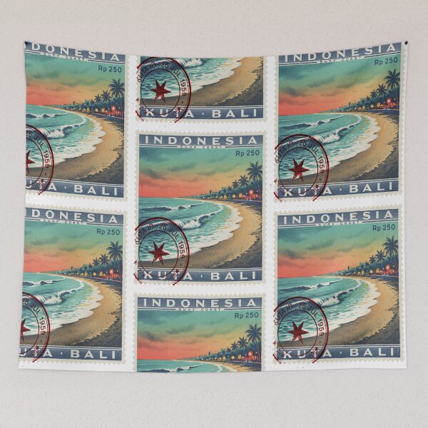 Item preview, Kuta Bali Long Beach Surf Coast Stamp Sticker designed and sold by stickercuffs.