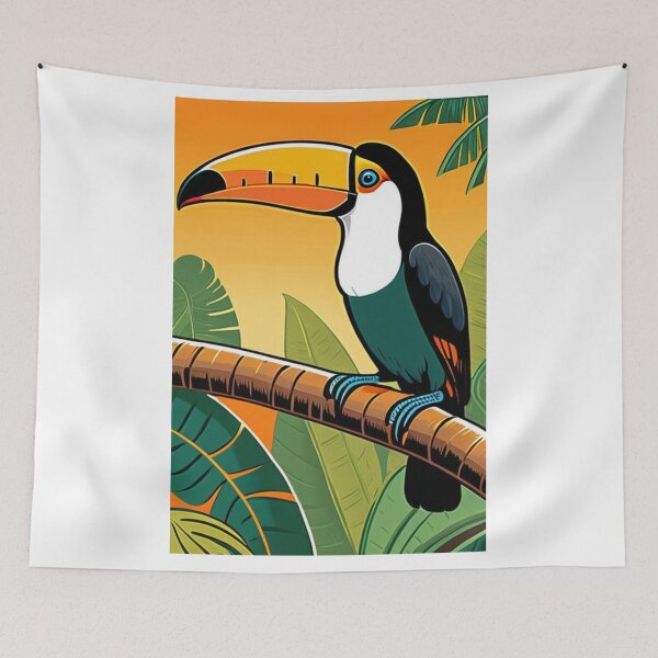 Item preview, Art - Stylized Colorful Bird, Vintage Illustration from the 1960s designed and sold by World-Pets.