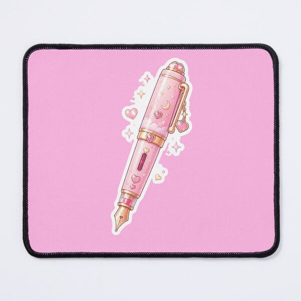 Item preview, Cute Kawaii Pink Fountain Pen Sticker designed and sold by Christiana-Art.