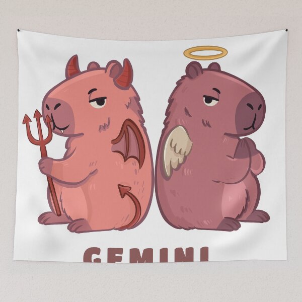 Item preview, Cute Gemini Capybara Zodiac | Kawaii Astrology Animal designed and sold by Iqrapixels.