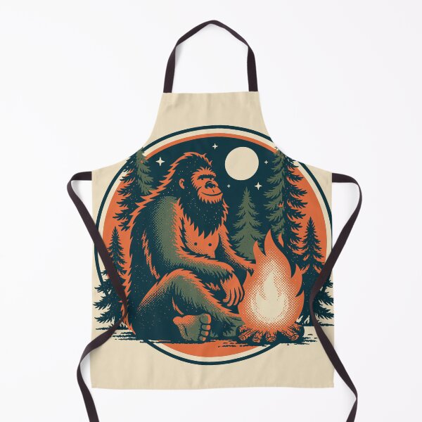 Item preview, Cryptid Campfire - Retro Bigfoot Sasquatch Camp Badge designed and sold by FrostyFrisby.