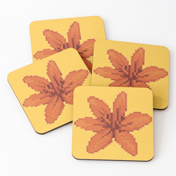 Item preview, Flor de lirio naranja pixelada designed and sold by CamilasPrints.