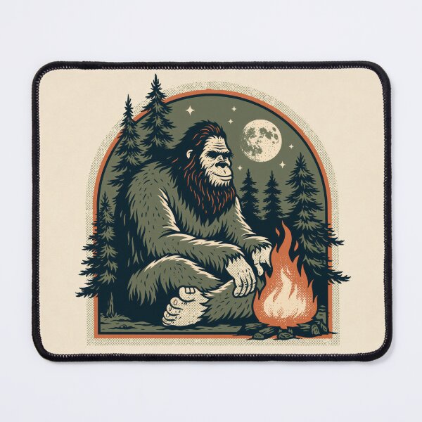 Item preview, Cryptid Campfire - Retro Bigfoot Sasquatch Camp Badge designed and sold by FrostyFrisby.