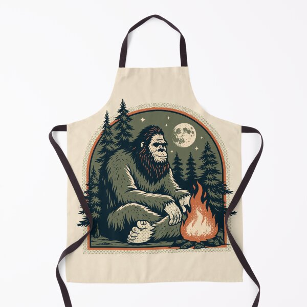 Item preview, Cryptid Campfire - Retro Bigfoot Sasquatch Camp Badge designed and sold by FrostyFrisby.