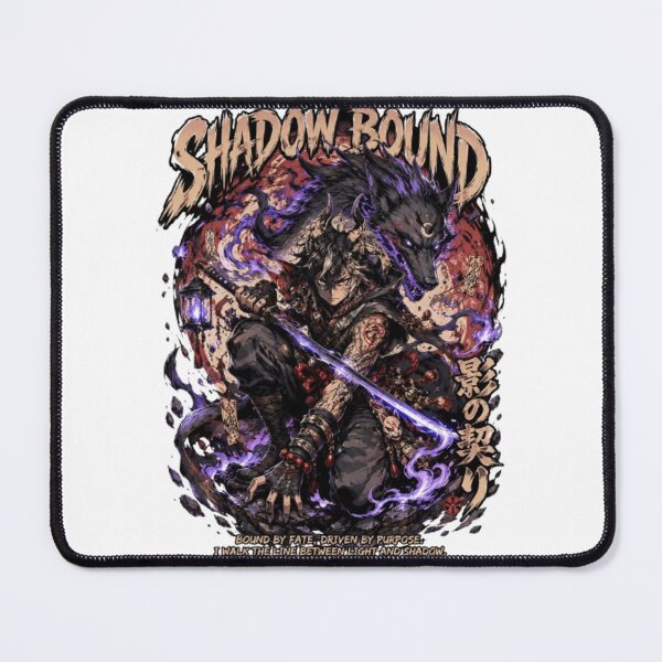 Item preview, Shadow Bound – Dark Spirit Wolf Samurai Fantasy Vintage T-Shirt designed and sold by D.Shop.
