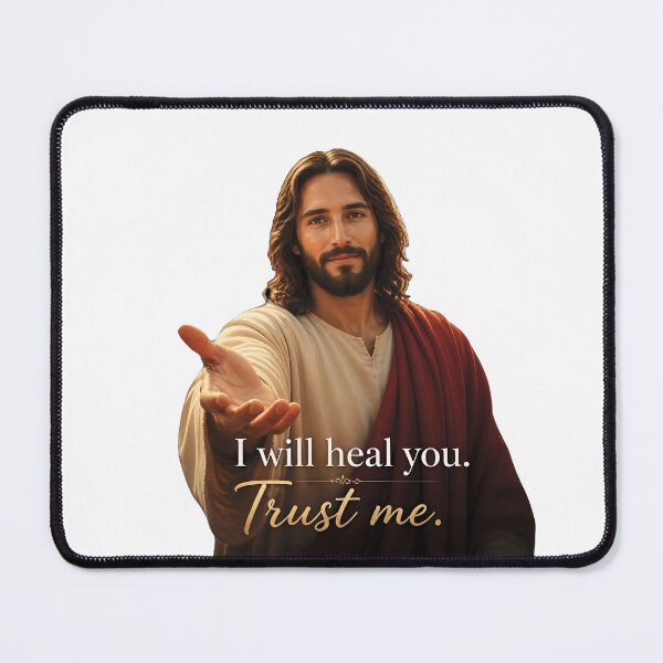 Item preview, Divine Portrait of Jesus Offering Grace in Golden Sky transparent bg designed and sold by Lucia Amaris Art.