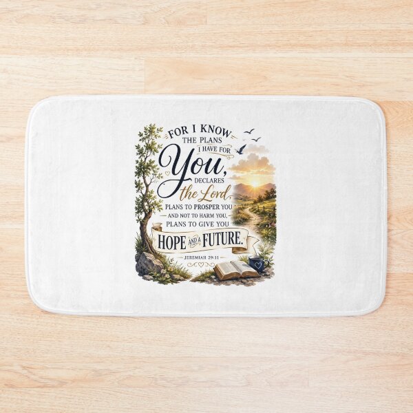 Item preview, Jeremiah 29:11 Bible Verse Christian Wall Art – God’s Plans, Hope and Future Inspirational Scripture Design designed and sold by Fabrifrank.