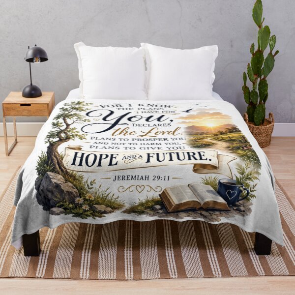 Item preview, Jeremiah 29:11 Bible Verse Christian Wall Art – God’s Plans, Hope and Future Inspirational Scripture Design designed and sold by Fabrifrank.