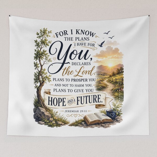 Item preview, Jeremiah 29:11 Bible Verse Christian Wall Art – God’s Plans, Hope and Future Inspirational Scripture Design designed and sold by Fabrifrank.