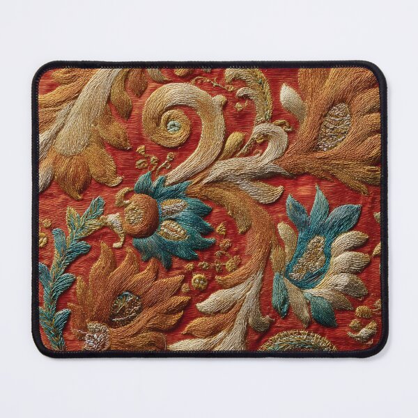Item preview, Luxury Oriental Colorful Paisley Embroidery Pattern Antique Silk Textile designed and sold by GrinGalore.