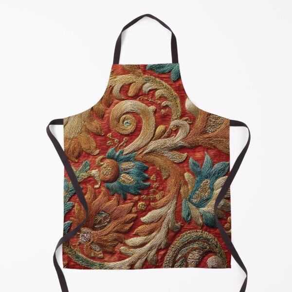 Item preview, Luxury Oriental Colorful Paisley Embroidery Pattern Antique Silk Textile designed and sold by GrinGalore.