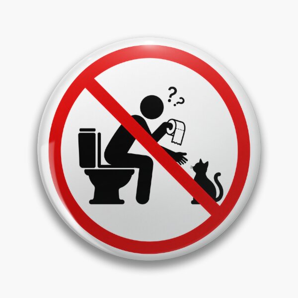 Item preview, Funny Cat Toilet Warning Sign designed and sold by MonkiFlipp.