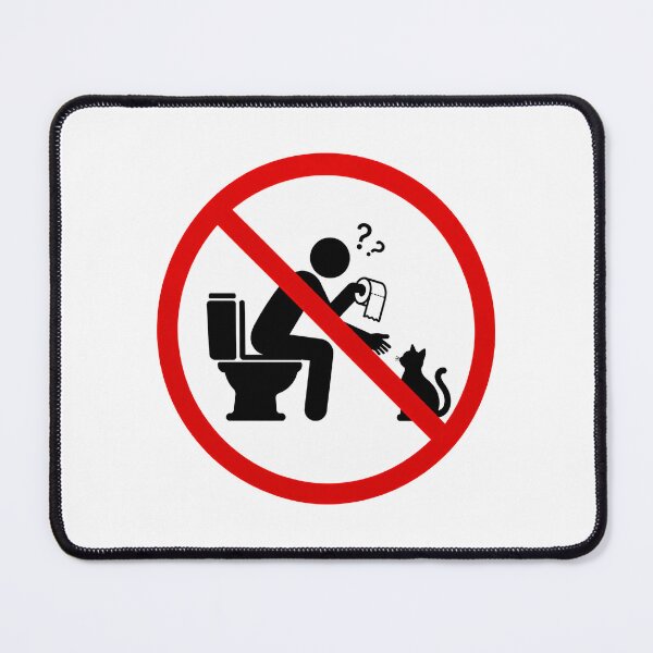 Item preview, Funny Cat Toilet Warning Sign designed and sold by MonkiFlipp.
