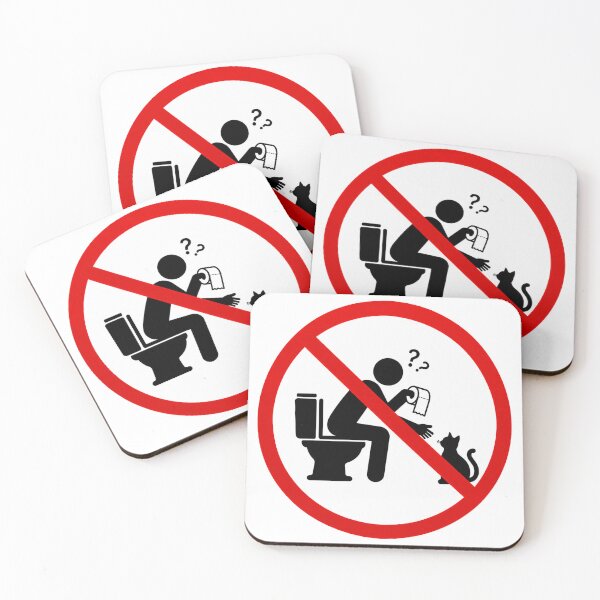 Item preview, Funny Cat Toilet Warning Sign designed and sold by MonkiFlipp.