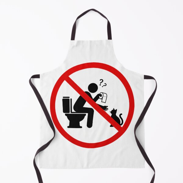 Item preview, Funny Cat Toilet Warning Sign designed and sold by MonkiFlipp.