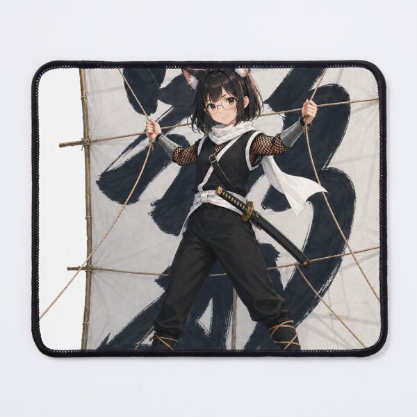 Item preview, Cat Girl Ninja Flying on Giant Kite - Shirokage Style designed and sold by Komatoya.