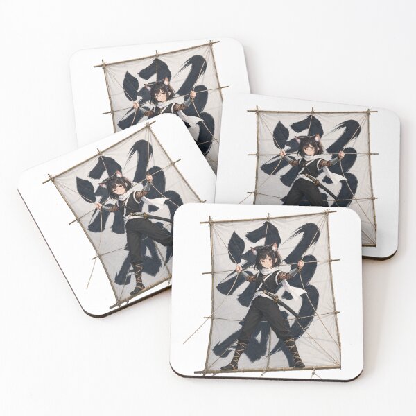 Item preview, Cat Girl Ninja Flying on Giant Kite - Shirokage Style designed and sold by Komatoya.