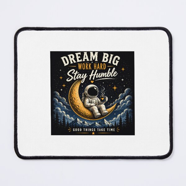 Item preview, Dream Big Work Hard Stay Humble – Astronaut Moon Motivational Vintage Graphic T-Shirt designed and sold by shesam-Designs.