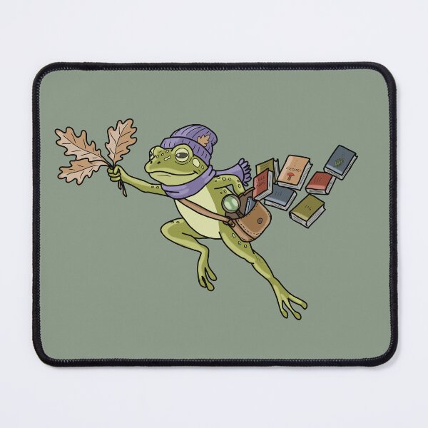 Item preview, Frog mycology scholar dark academia autumn cottagecore illustration designed and sold by LeshanArt.