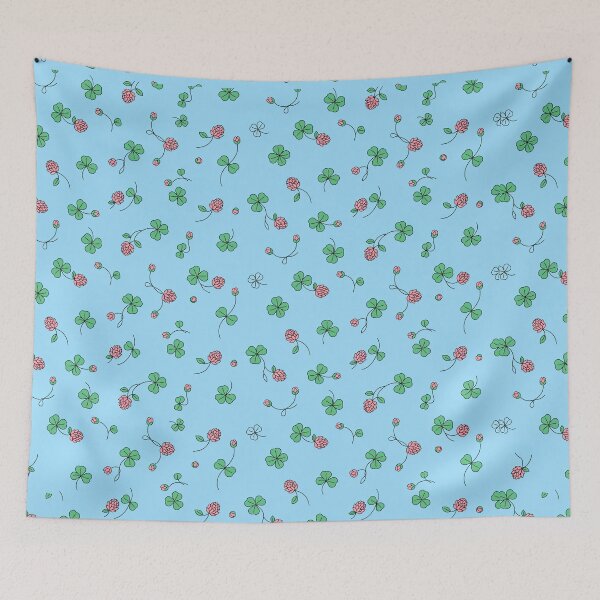 Item preview, Blue Clover Pattern - Pink Four Leaf Clover Floral Design designed and sold by NuvoraNest.