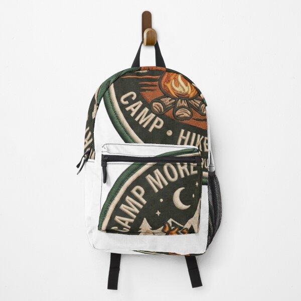Item preview, Camp More Worry Less – Vintage Embroidered Camping Badge designed and sold by Salma.Store.