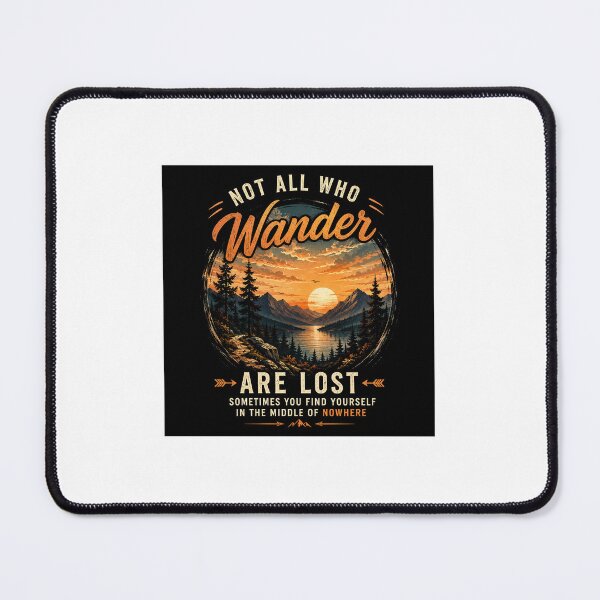 Item preview, Not All Who Wander Are Lost – Vintage Mountain Sunset Adventure Graphic T-Shirt designed and sold by shesam-Designs.