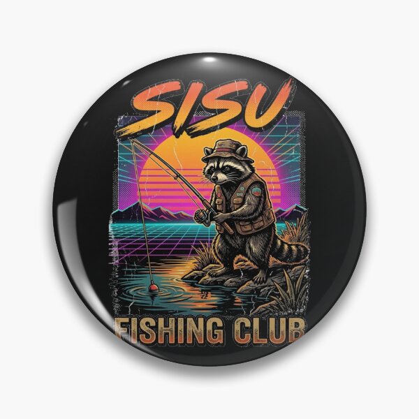 Item preview, Sisu Fishing Club - 80s Retro Feral Raccoon designed and sold by SisuPrintsCo.