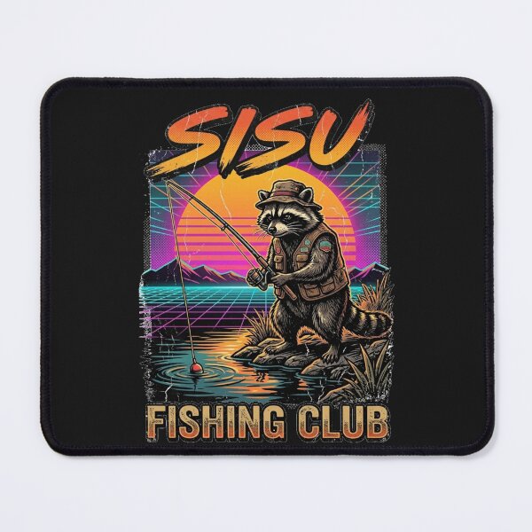 Item preview, Sisu Fishing Club - 80s Retro Feral Raccoon designed and sold by SisuPrintsCo.
