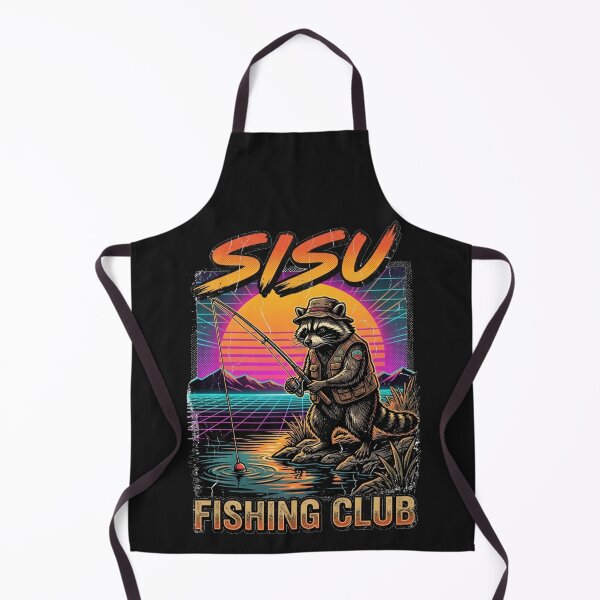 Item preview, Sisu Fishing Club - 80s Retro Feral Raccoon designed and sold by SisuPrintsCo.