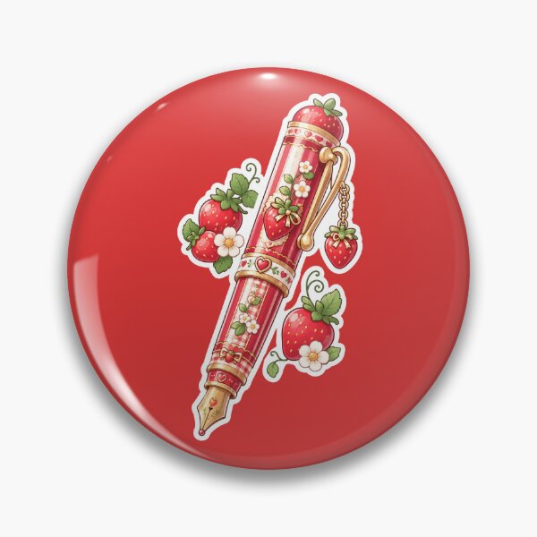 Item preview, Cute Strawberry Fountain Pen Sticker designed and sold by Christiana-Art.