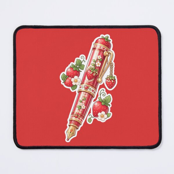 Item preview, Cute Strawberry Fountain Pen Sticker designed and sold by Christiana-Art.