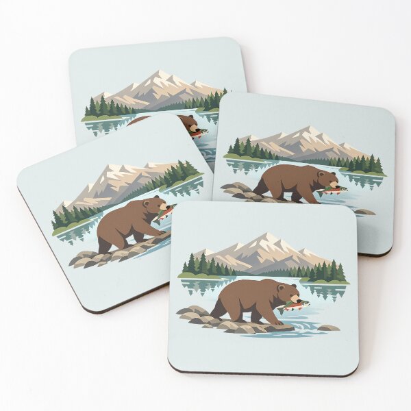 Item preview, Grizzly Bear Catching Salmon designed and sold by Ambroa Stuff.