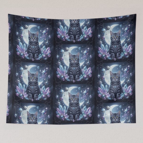 Item preview, Celestial Siberian Cat | Gothic Fantasy Artwork designed and sold by JanjjaSoulInk.