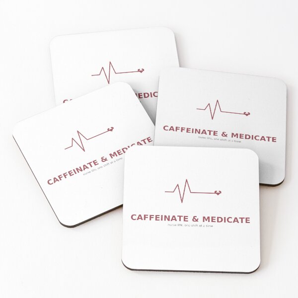 Item preview, Caffeinate and Medicate Funny Nurse Shirt designed and sold by Line & Linen .