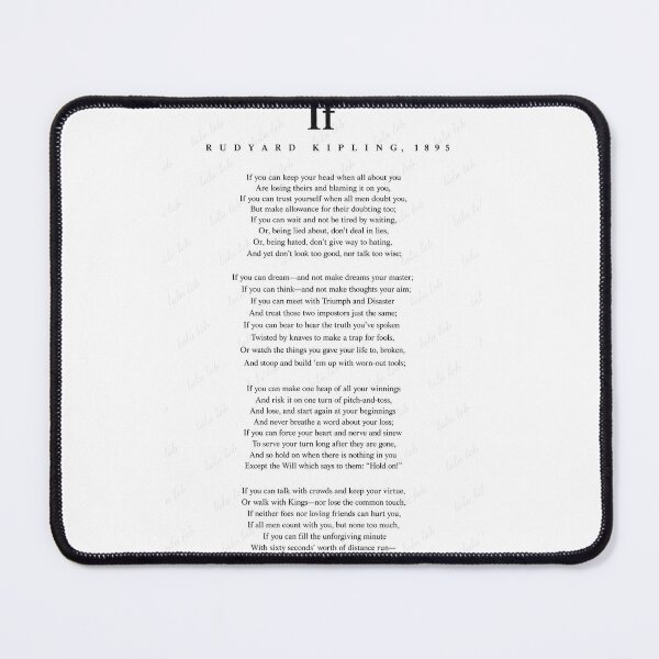 Item preview, IF - Rudyard Kipling  designed and sold by LuluLeb.