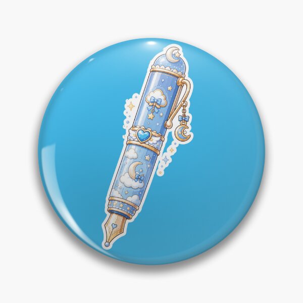 Item preview, Cute Blue Cloud Fountain Pen Sticker designed and sold by Christiana-Art.