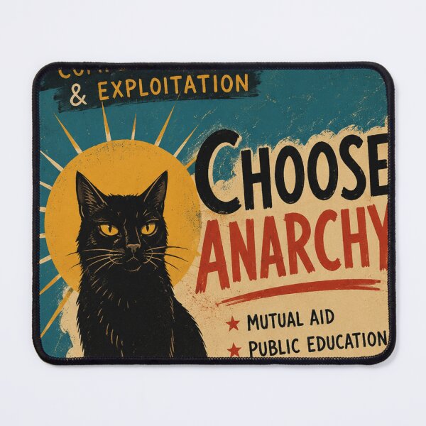 Item preview, Vintage Black Cat Resistance Poster | Retro Hand-Drawn Graphic Art designed and sold by nouhaZN.