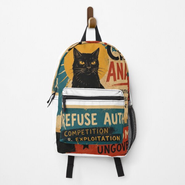Item preview, Vintage Black Cat Resistance Poster | Retro Hand-Drawn Graphic Art designed and sold by nouhaZN.
